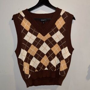 Argyle patterned sweater vest size large
